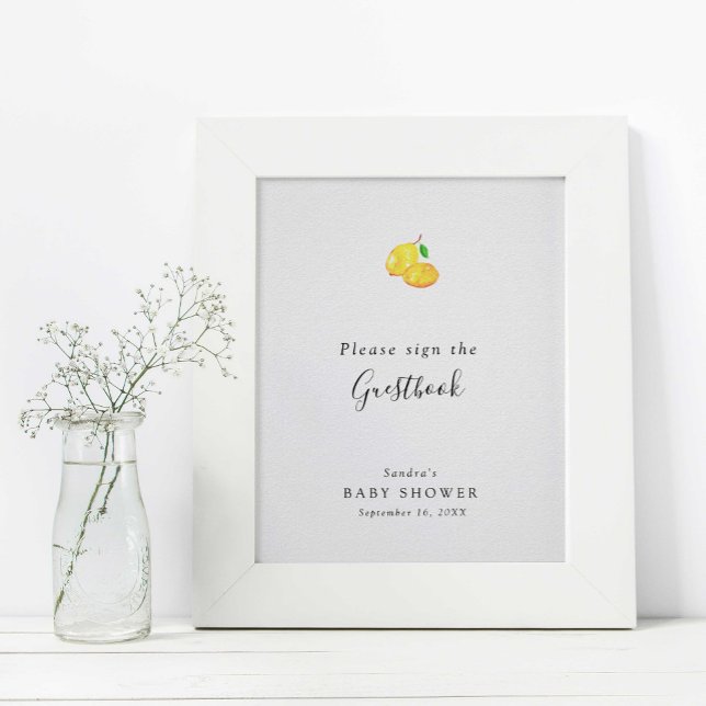 Lemon Baby Shower Elegantes Gästebuch - Signaltonw (Von Creator hochgeladen)