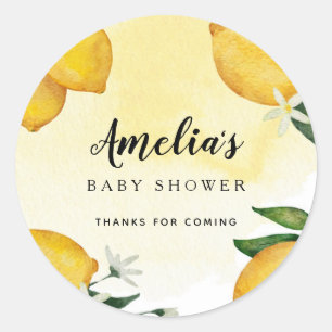 Lemon Baby Shower Favor Runder Aufkleber