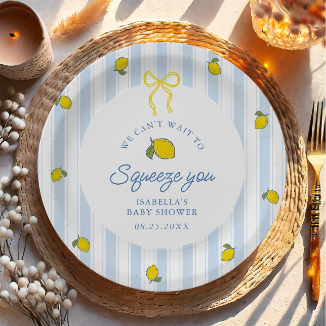 Lemon Baby Shower Geschlechtsneutral Pappteller (Von Creator hochgeladen)