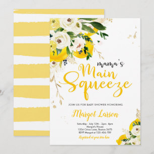 Lemon Baby Shower Mama's Main Squeeze Baby Dusche  Einladung