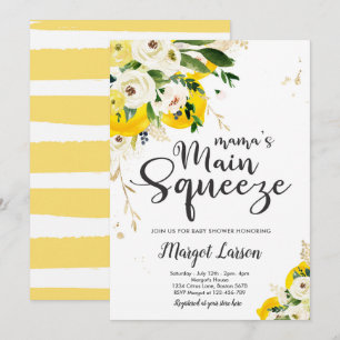 Lemon Baby Shower Mama's Main Squeeze Baby Dusche  Einladung