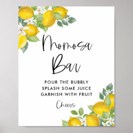 Lemon Baby Shower Momosa Bar Sign Poster
