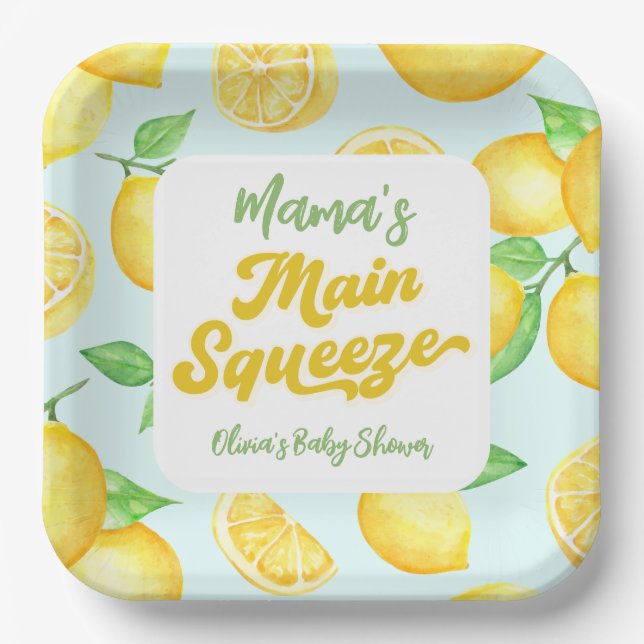 Lemon Baby Shower Pappteller (Vorderseite)