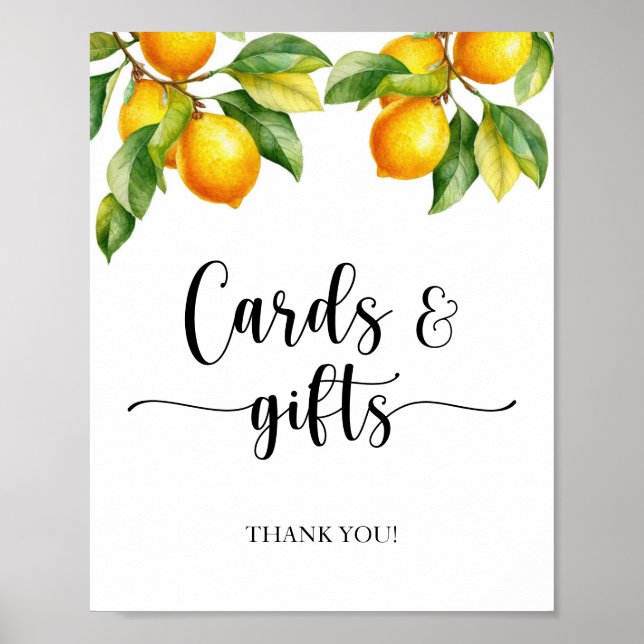 Lemon Baby Showkarten und Geschenke Unterschrift Poster (Vorne)