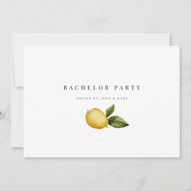 Lemon Bachelor Party Einladungskarte (Vorderseite)