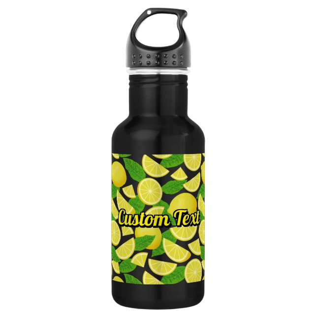 Lemon Background Edelstahlflasche (Vorderseite)