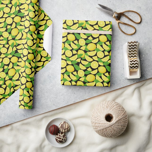 Lemon Background Geschenkpapier (Kunsthandwerk)