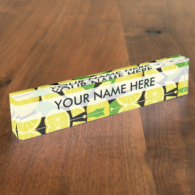 Lemon Background Namensplakette (Seite)