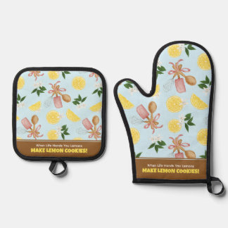 Lemon Backmuster Ofenhandschuh & Topflappen-Set