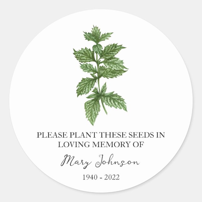Lemon Balm Gedenkpackung Runder Aufkleber (Vorderseite)