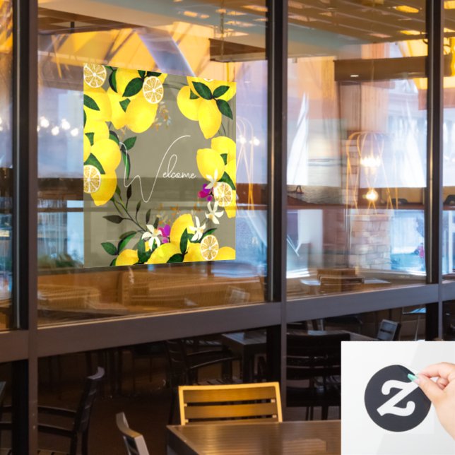 Lemon-Begrüßungsfenster Fensteraufkleber (Restaurantfenster)