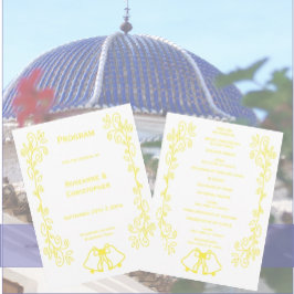 Lemon Bells Scrollwork Design Wedding Programm