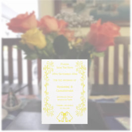Lemon Bells Scrollwork Design Wedding Save The Date
