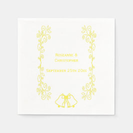 Lemon Bells Scrollwork Hochzeitsempfang Serviette