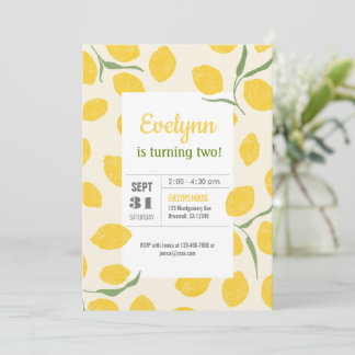 Lemon Birthday Einladung