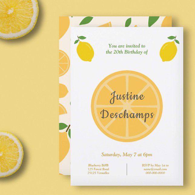 Lemon Birthday Einladung (Lemon Birthday Invitation)