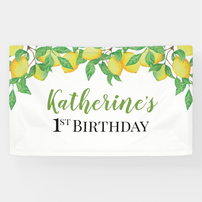 Lemon Birthday Personalized banner (Horizontal)