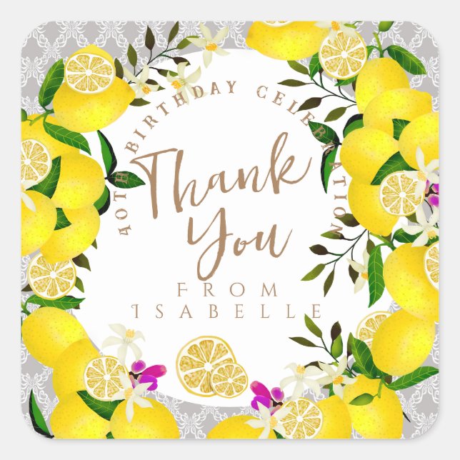 Lemon Birthday Sticker (Vorderseite)