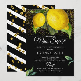 Lemon Black Squeeze Modernes Brautparty Einladung