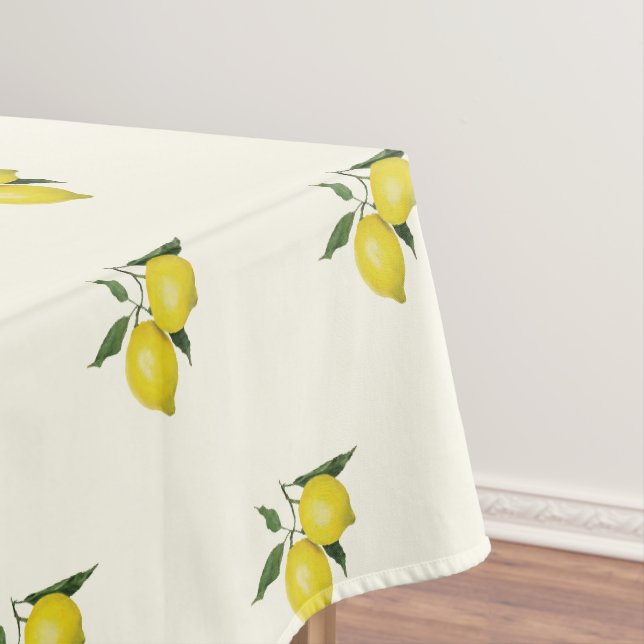 Lemon Blätter Citrus Gelbes Muster Tischdecke (Beispiel)
