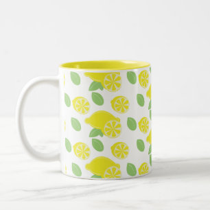 Lemon Blätter Modernes Gelb Zweifarbige Tasse