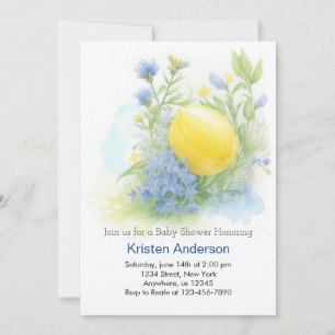 Lemon Blissful Citrus Adventure Boy Baby Shower Einladung