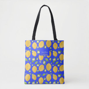 Lemon Bloom Kollektion gemustert blau Tasche