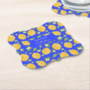Lemon Bloom Kollektion gemustert blau Untersetzer