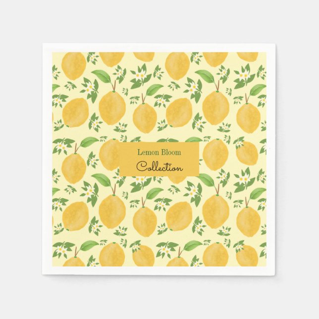 Lemon Bloom Kollektion gemustert gelb Serviette (Vorderseite)