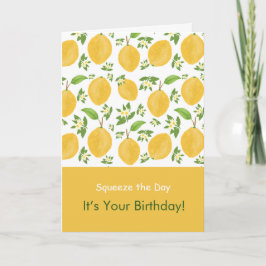 Lemon Bloom Kollektion gemustert weiß Geburtstag Karte
