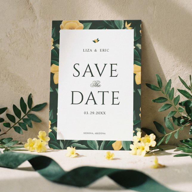 Lemon Blossom Blumenbaum Elegante Hochzeit Save The Date (Lemon Blossom Floral Tree Elegant Wedding Save The Date)