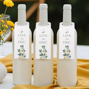 Lemon Blossom Blumenbaum Elegante Weiße Hochzeit Flaschenanhänger