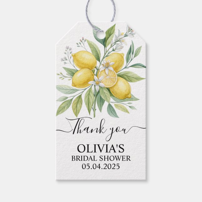 Lemon Blossom Brautparty Geschenkanhänger (Vorderseite)