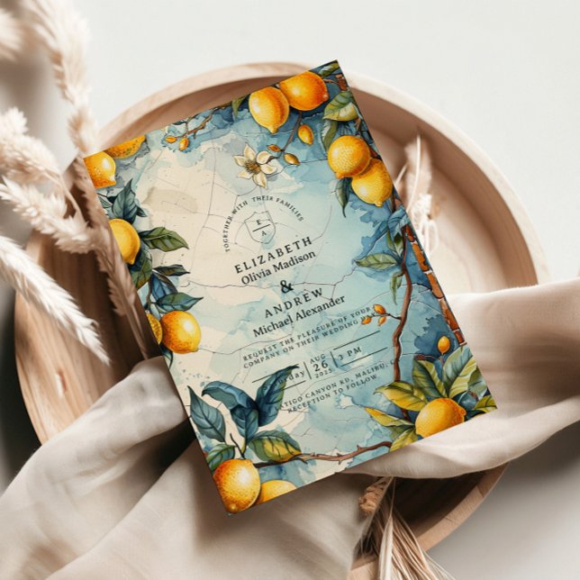 Lemon Blossom Garden Wedding Einladung (Von Creator hochgeladen)