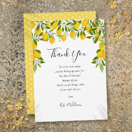 Lemon Blossom Greenerenery Baby Shower Gedicht Dankeskarte