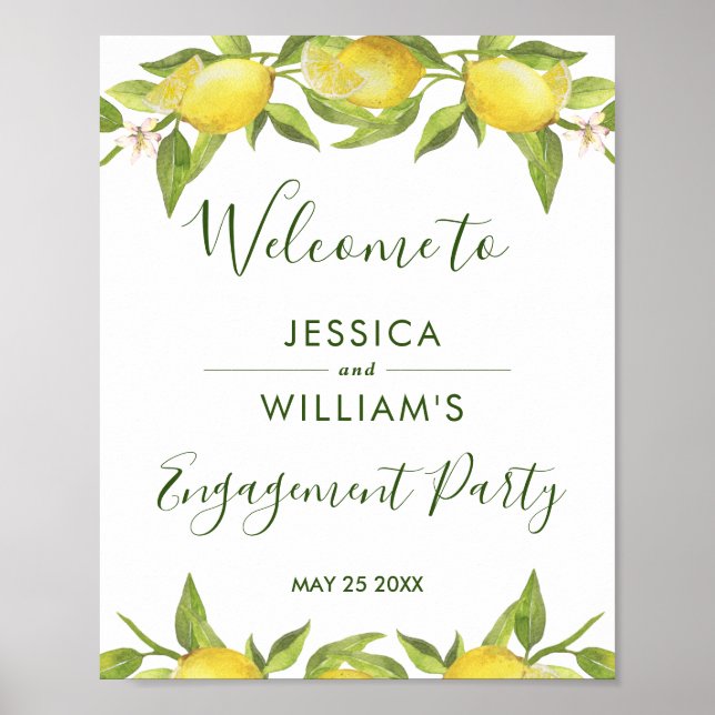Lemon Blossom Grüne Engagement Partei unterzeichne Poster (Vorne)