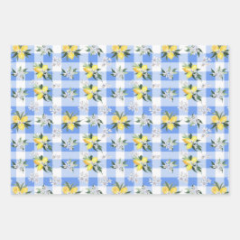 Lemon Blossom und Coordinated Stripes Geschenkpapier Set