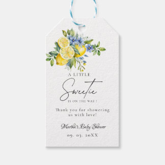 Lemon  Blue Citrus Fruit Summer Baby Shower Geschenkanhänger