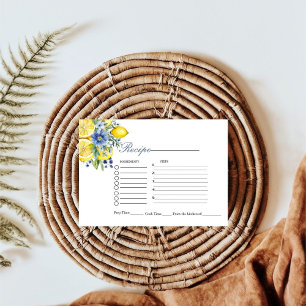 Lemon Blue Floral Brautparty Anfrage Begleitkarte