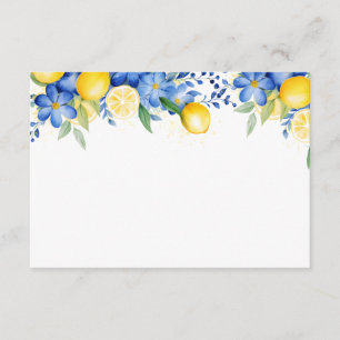 Lemon Blue Floral Italienisches Brautparty Begleitkarte
