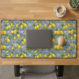 Lemon Blue French Country Watercolor Tile Schreibtischunterlage