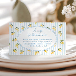 Lemon Blue Italienisches Brautparty Rezept Anfrage Begleitkarte