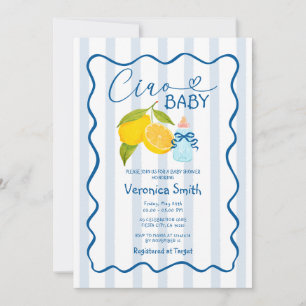 Lemon Blue Italy Ciao Baby Showeinladung Einladung