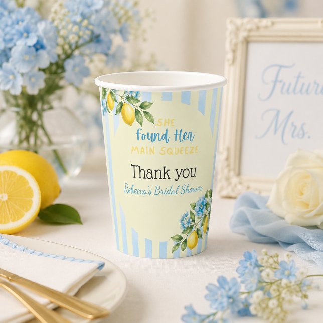 Lemon Blue Main Squeeze Brautparty Pappbecher (Von Creator hochgeladen)