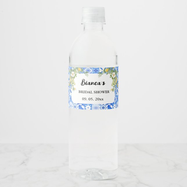 Lemon Blue Mediteran Kachel Italienische Hochzeit (Vorderseite)