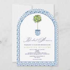 Lemon Blue Mediteranean Tiles Garden Brautparty Einladung
