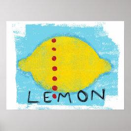 Lemon Blue Poster Wall Art
