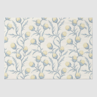 Lemon Blue Thistle Blume Muster Seidenpapier