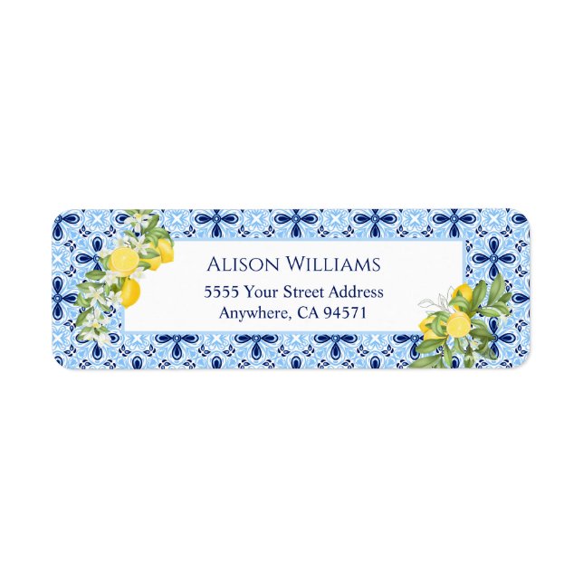 Lemon Blue Tile Greenerity Rücksendeadresse (Vorne)