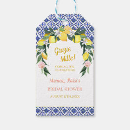 Lemon Blue Tiles Grazie Mille Brautparty Fevor Geschenkanhänger